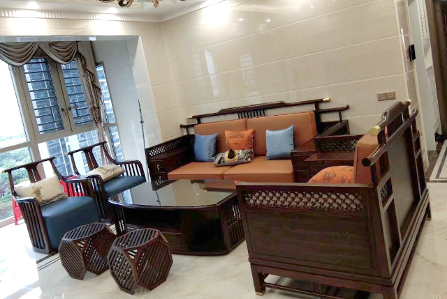 新中式家具沙发客户实拍9